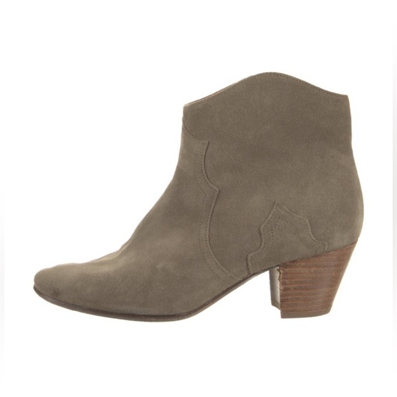 Isabel Marant Tan Dicker Suede Low western Cowboy Boots sz FR 37 - Picture 1 of 6